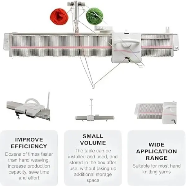 Automatic Knitting Machine, 6.5mm Mid Gauge, 150 Stitches, Scarf/Hat Knitting Device with Accessories, Sewing Tool Set for Most Hand Knitting Yarn