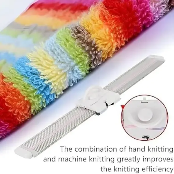 Automatic Knitting Machine, 6.5mm Mid Gauge, 150 Stitches, Scarf/Hat Knitting Device with Accessories, Sewing Tool Set for Most Hand Knitting Yarn
