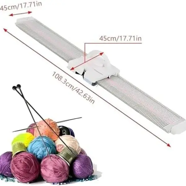 Automatic Knitting Machine, 6.5mm Mid Gauge, 150 Stitches, Scarf/Hat Knitting Device with Accessories, Sewing Tool Set for Most Hand Knitting Yarn
