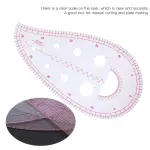 5PCS Curve Ruler Set,Multi Function L-Shaped Tailoring Ruler with Built in Scale,Plastic Clothing Design Tool