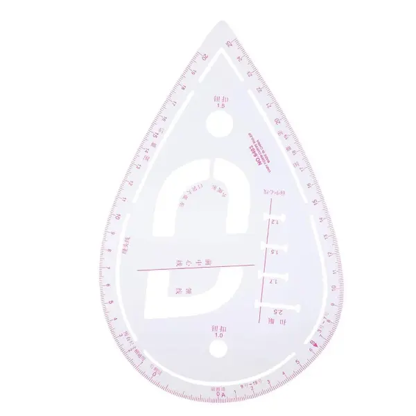 5PCS Curve Ruler Set,Multi Function L-Shaped Tailoring Ruler with Built in Scale,Plastic Clothing Design Tool