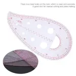 5PCS Curve Ruler Set,Multi Function L-Shaped Tailoring Ruler with Built in Scale,Plastic Clothing Design Tool