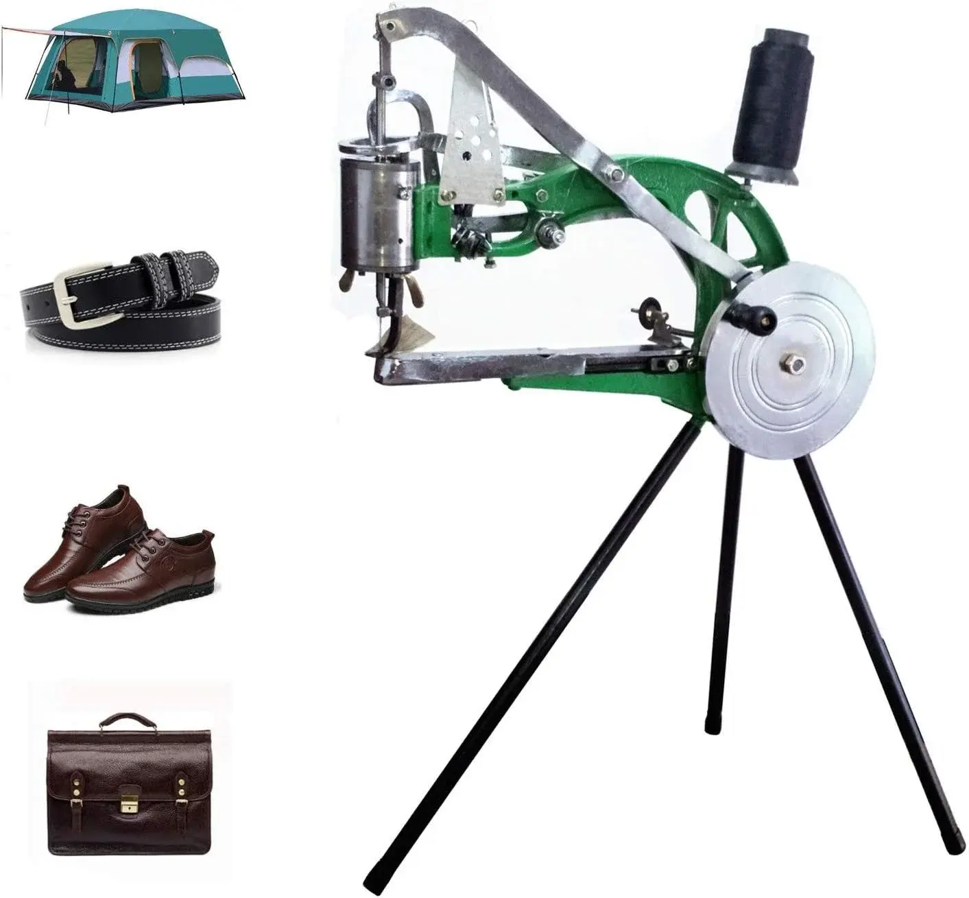 Hand Cobbler Shoe Repair Machine Dual Cotton Nylon Line Sewing Machine Manual Leather Machine Shoe Sewing Machine for Shoes/Upsolery/DIY Items