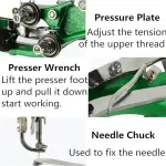 Hand Cobbler Shoe Repair Machine Dual Cotton Nylon Line Sewing Machine Manual Leather Machine Shoe Sewing Machine for Shoes/Upsolery/DIY Items