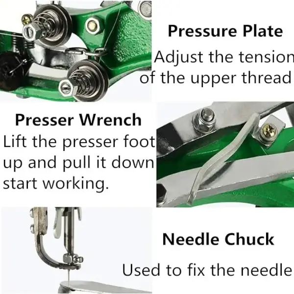 Hand Cobbler Shoe Repair Machine Dual Cotton Nylon Line Sewing Machine Manual Leather Machine Shoe Sewing Machine for Shoes/Upsolery/DIY Items