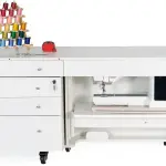 Kangaroo & Joey XL Hydraulic Sewing Cabinet - Sewing Machine Table with Lift Opening, Storage Caddy, Extension Leaves - Fits Machines up to 65 lbs - Ash White