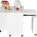 Kangaroo & Joey XL Hydraulic Sewing Cabinet - Sewing Machine Table with Lift Opening, Storage Caddy, Extension Leaves - Fits Machines up to 65 lbs - Ash White
