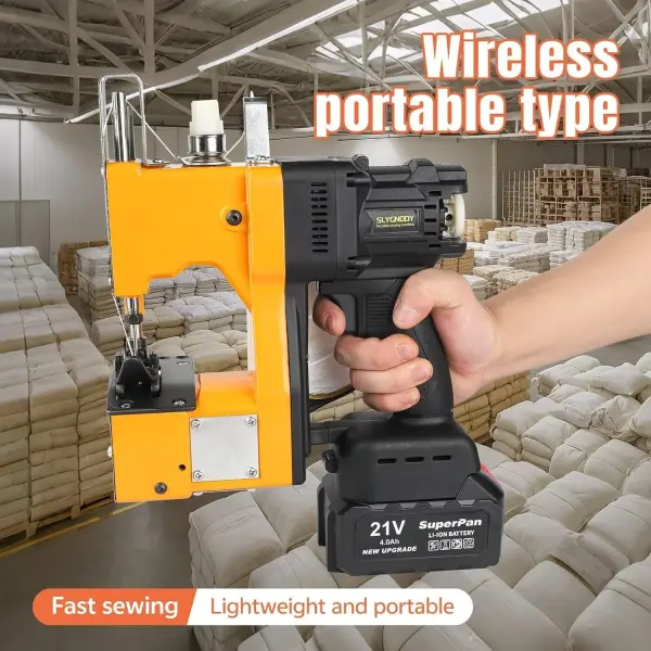Bag Sewing Machine High Speed Bag Sealing Machine Bag Closer Bag Closing Machine Bag Stitching Machine Industrial Sewing Machine Bag Stitcher for Sack Woven Kraft Paper Bag Sealing (Yellow)