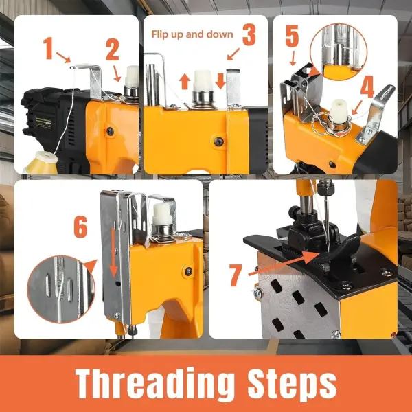 Bag Sewing Machine High Speed Bag Sealing Machine Bag Closer Bag Closing Machine Bag Stitching Machine Industrial Sewing Machine Bag Stitcher for Sack Woven Kraft Paper Bag Sealing (Yellow)