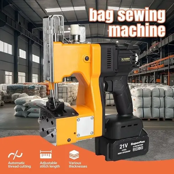 Bag Sewing Machine High Speed Bag Sealing Machine Bag Closer Bag Closing Machine Bag Stitching Machine Industrial Sewing Machine Bag Stitcher for Sack Woven Kraft Paper Bag Sealing (Yellow)