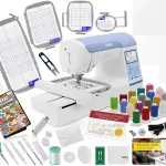 Brother PE900 Embroidery Machine Bundle - 5" x 7" Embroidery Field, Cuts Jump Stitches, Wireless LAN, Includes 4 Hoops, 20 Premium Threads, Stabilizer Sheets, 50,000+ Designs, Accessories & More