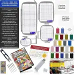 Brother PE900 Embroidery Machine Bundle - 5" x 7" Embroidery Field, Cuts Jump Stitches, Wireless LAN, Includes 4 Hoops, 20 Premium Threads, Stabilizer Sheets, 50,000+ Designs, Accessories & More