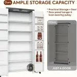 NEWOWNDS Craft Storage Cabinet with LED Lights​​ – 72" Adjustable Shelves Sewing Organizer, Multi-Purpose Sewing Cabinet for Craft Room/Home Office Storage