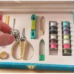 MVNOIRE PU Complete Sewing Accessories Set Travel Home Tools Needle Thread Box