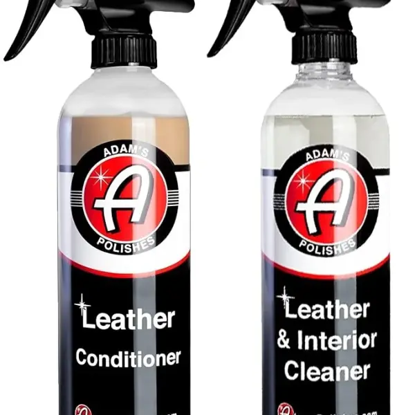 Adam's Polishes Leather Care Kit - Leather Cleaner & Conditioner Car Cleaning Supplies | UV Protection for Interior Accessories Steering Wheel Seat Dash Vinyl Shoe Polish Jacket