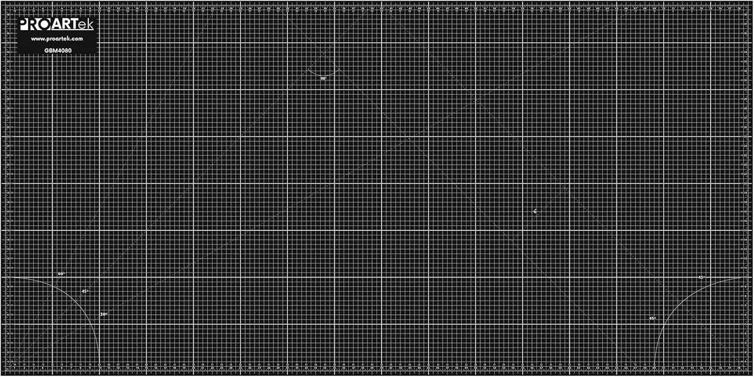 Proartek PK00013 Model GBM4080 Series 40" x 80" Dark Professional Cutting Mat; Double-Sided; Self-Healing; For Graphic Arts, Hobbies, Sewing, Scrapbooking, and other Cutting Projects