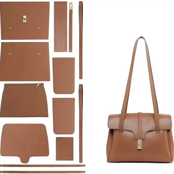 POPSEWING Soft 16 Tote Bag DIY Kit for Girls, Leather Working Kit with Bag Sewing Kits for Shoulder Bag