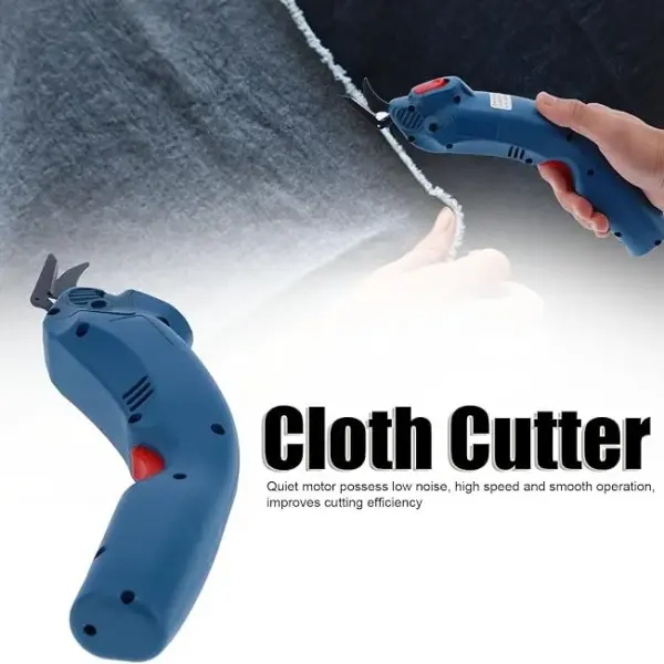 Electric Fabric Shears Quiet Cutter for Fabric, Leather, Paper, with Safety Switch, for Tailoring, Portable Cloth Trimming Tool (US Plug)