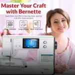 Bernette B79 Sewing and Embroidery Machine with 8-Piece Feet Set | Touchscreen Display LED Light | Quilting Kit with Needle Threader Bobbins Hoops Extension Table Home Sewing Accessories