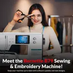 Bernette B79 Sewing and Embroidery Machine with 8-Piece Feet Set | Touchscreen Display LED Light | Quilting Kit with Needle Threader Bobbins Hoops Extension Table Home Sewing Accessories