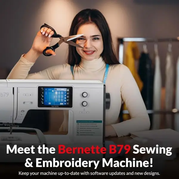 Bernette B79 Sewing and Embroidery Machine with 8-Piece Feet Set | Touchscreen Display LED Light | Quilting Kit with Needle Threader Bobbins Hoops Extension Table Home Sewing Accessories