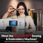 Bernette B79 Sewing and Embroidery Machine with 8-Piece Feet Set | Touchscreen Display LED Light | Quilting Kit with Needle Threader Bobbins Hoops Extension Table Home Sewing Accessories