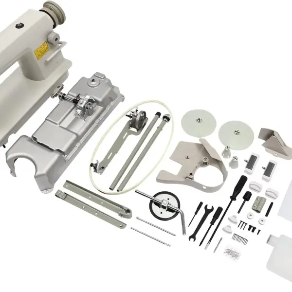 8700 Head Industrial Straight Stitch Sewing Machine, Auto Leather Sewing Machines Thick Material Leather Sewings Tool High Speed Replaceable Presser Foot Adjust Stitch Clamp for Garment Stores