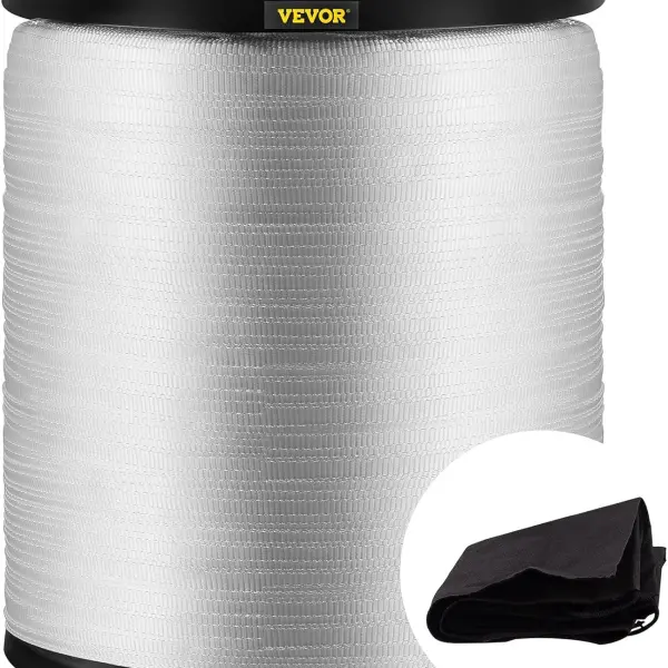 VEVOR Pull Tape, Tensile Capacity, Professional Flat Rope 1053' Extended Reel, Polyester Webbing Suitable for Packaging in Crafting, and Commercial Electrical, 2500 lb (3/4" x 1053 ft), White
