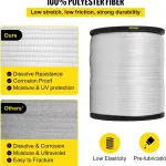 VEVOR Pull Tape, Tensile Capacity, Professional Flat Rope 1053' Extended Reel, Polyester Webbing Suitable for Packaging in Crafting, and Commercial Electrical, 2500 lb (3/4" x 1053 ft), White