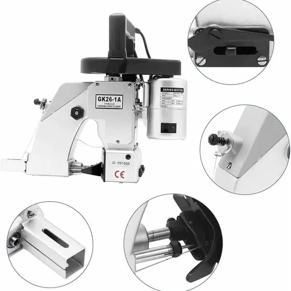 Electric Sewing Bag Closer Machine - Handheld Stitcher for Rice, Sack, Woven, Paper & Plastic Bags - High-Speed 1250 RPM Knitted Bag Packing Tool