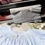 Smocking Pleater Sewing Machine, Adjustable Professional Smocking Pleater, 47 Needle Positions, 24 Row Pleat Craft, Needle Spacing 0.5cm, For DIY Dress Patterns, Craft Sewing(Red)