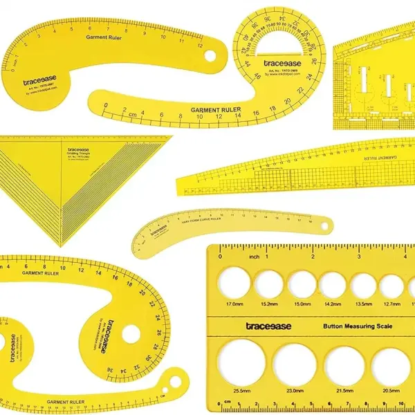 Traceease French Metric Plastic Sewing Tools Metric Curve Shaped Rulers for Designers and Tailors Sewing Ruler Set Tailoring Rulers Lot of 10pcs