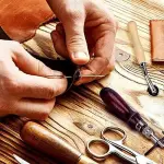 Leather Sewing Kit Leather Craft Tools Set Kit Leather Craft Punch Tools Kit Stitching Carving Working Hand Sewing Saddle Groover(Color:L31)