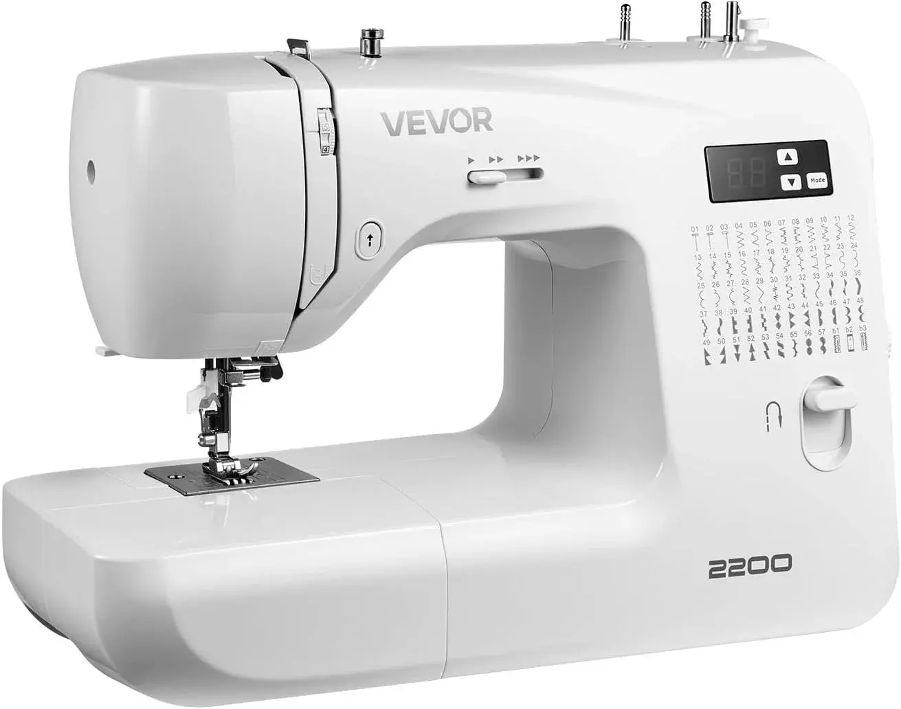 VEVOR Computerized Sewing Machine, 60 Stitch Applications, with LED Screen, Foot Pedal and LED Light, Heavy-Duty Metal Frame, Digital Sewing Machine with Powerful Motor for Crafts and Mending