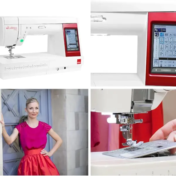 Elna eXcellence 770 Computerized Sewing & Quilting Machine with High-Tech Features, 11" Sewing Space with Free Arm, HD Color Touchscreen, 9 Standard Presser Feet