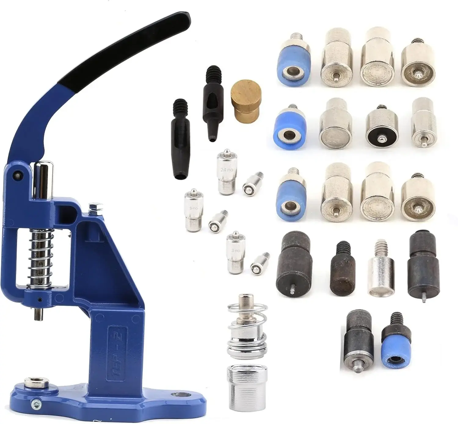 Hand Press Machine All in One Set for Install Rivets, Eyelets, Grommets, Snaps and Fabric Cover Buttons