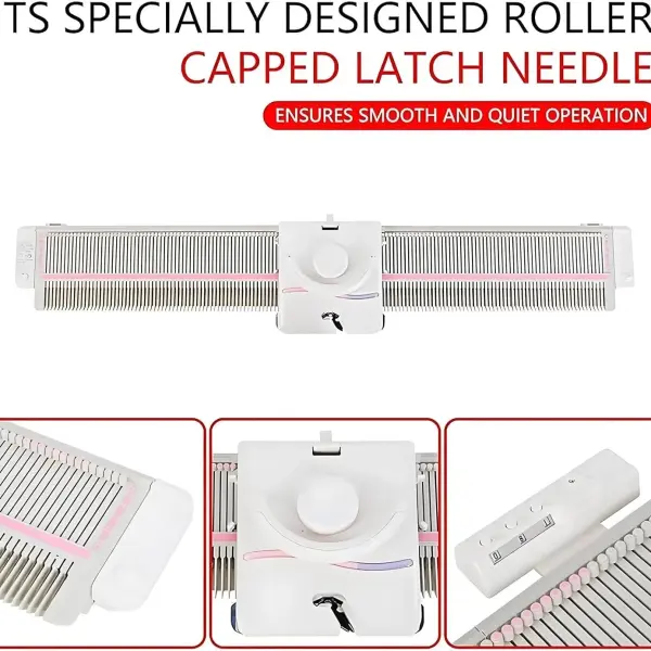 Automatic Knitting Machine - 6.5mm Needles, 150 Stitches Plastic Domestic Knitting Machine for Knitting Scarves and Hats, Sewing Tool Set for Most Hand Knitting Yarn