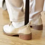 Extra Long Wooden Shoehorn 26-30in | Stable Base Lazy Shoe Helper | Easy Wear Aid for Seniors, Elderly, Women & Kids | Effortless Shoe Wearing Tool (75cm)