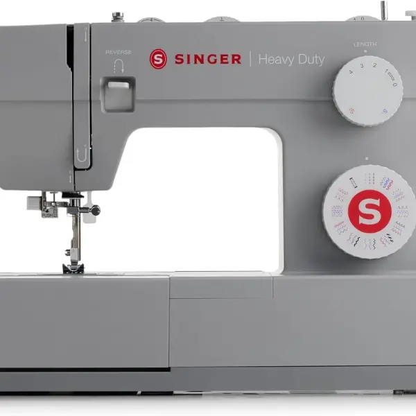 SINGER® Heavy Duty 4452 (Grey) High Speed Sewing Machine + Accessories | 32 Built-In Stitches Deliver 110 Stitch Applications | 50% More Power for Thick Fabrics, 1100 Stitches/Min, 1-Step Buttonhole