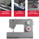 SINGER® Heavy Duty 4452 (Grey) High Speed Sewing Machine + Accessories | 32 Built-In Stitches Deliver 110 Stitch Applications | 50% More Power for Thick Fabrics, 1100 Stitches/Min, 1-Step Buttonhole