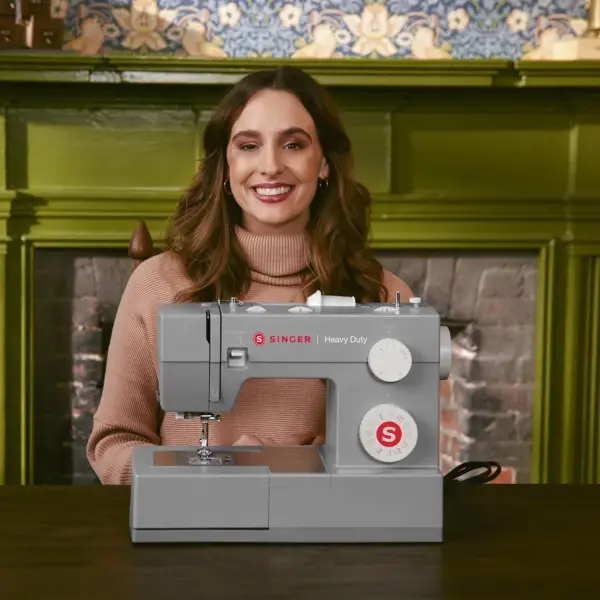 SINGER® Heavy Duty 4452 (Grey) High Speed Sewing Machine + Accessories | 32 Built-In Stitches Deliver 110 Stitch Applications | 50% More Power for Thick Fabrics, 1100 Stitches/Min, 1-Step Buttonhole