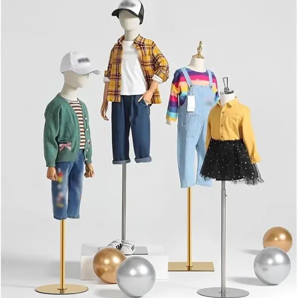 Adjustable Kids Mannequin Dress Form, Removable Torso with Metal Base, Perfect for Sewing and Display in Market Shops, Tailor's Essential Tool
