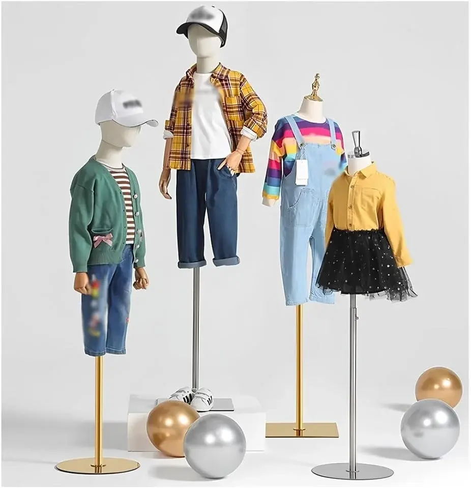 Adjustable Kids Mannequin Dress Form, Removable Torso with Metal Base, Perfect for Sewing and Display in Market Shops, Tailor's Essential Tool