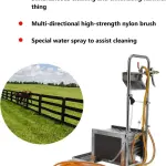 Stainless Steel Boot Scrubber with Water Spray Gun - Heavy-Duty Mud Remover for All Weather, Farm & Outdoor Use, Effortless Cleaning Solution