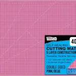 U.S. Art Supply 40" x 60" Self-Healing Cutting Mat 5-Ply - Double-Sided Pink/Blue Craft Mat, Non-Slip Cutting Mats for Crafts, Sewing, Quilting, Scrapbooking