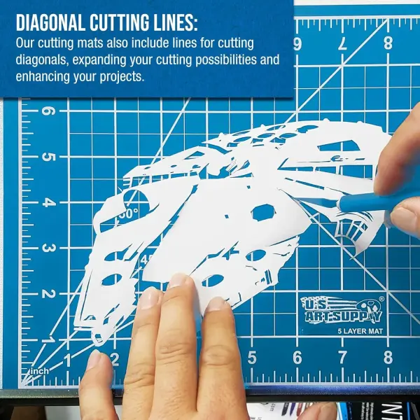 U.S. Art Supply 40" x 60" Self-Healing Cutting Mat 5-Ply - Double-Sided Pink/Blue Craft Mat, Non-Slip Cutting Mats for Crafts, Sewing, Quilting, Scrapbooking