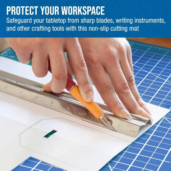 U.S. Art Supply 40" x 60" Self-Healing Cutting Mat 5-Ply - Double-Sided Pink/Blue Craft Mat, Non-Slip Cutting Mats for Crafts, Sewing, Quilting, Scrapbooking