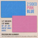 U.S. Art Supply 40" x 60" Self-Healing Cutting Mat 5-Ply - Double-Sided Pink/Blue Craft Mat, Non-Slip Cutting Mats for Crafts, Sewing, Quilting, Scrapbooking