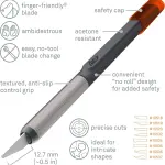 Slice 10548-CS Craft Knife, Finger-Friendly Edge, Safer Choice, Never Rusts, Lasts 11x Longer Than Metal, Precision Cutting (12 Pack)