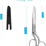 LIVINGO 8" Professional Heavy Duty Tailor Fabric Scissors, Dressmaker Sewing Classic Stainless Steel Ultra Sharp Forged Shears, Bent A-silver